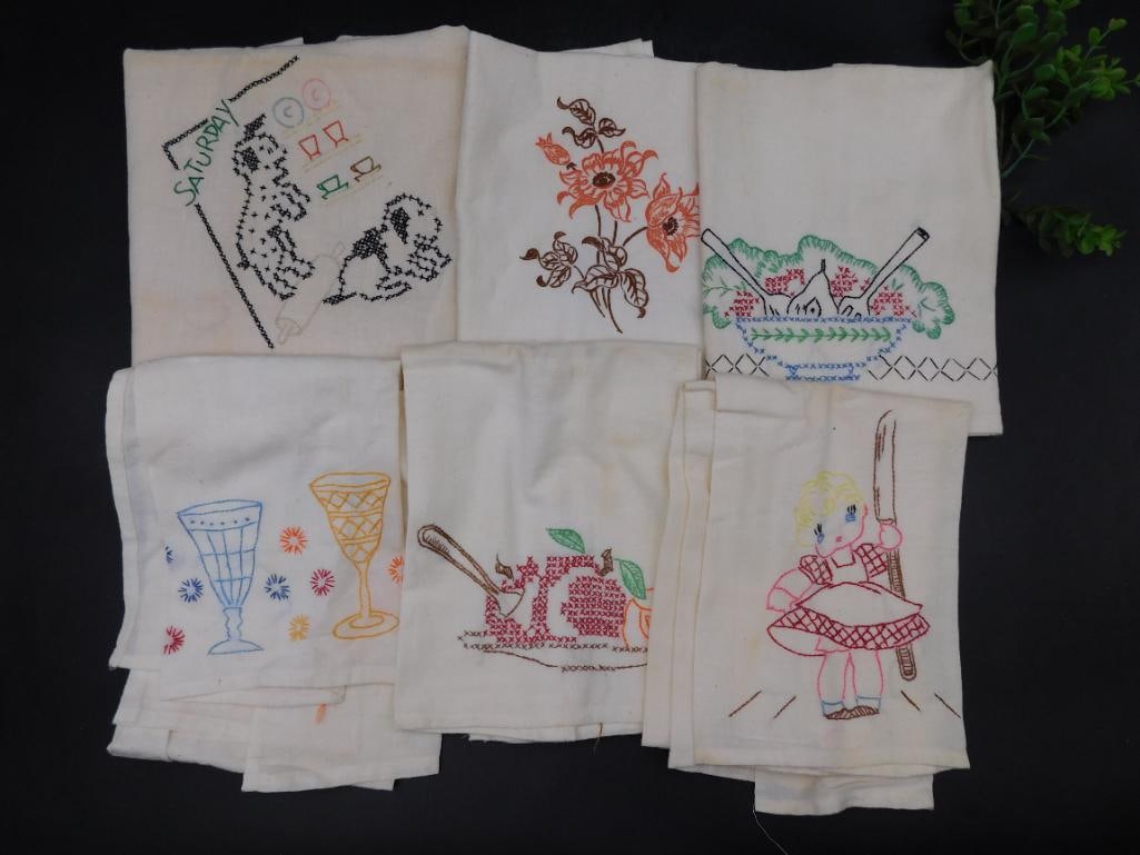 Vintage Embroidered Kitchen Linens: Vintage Embroidered Kitchen Linens