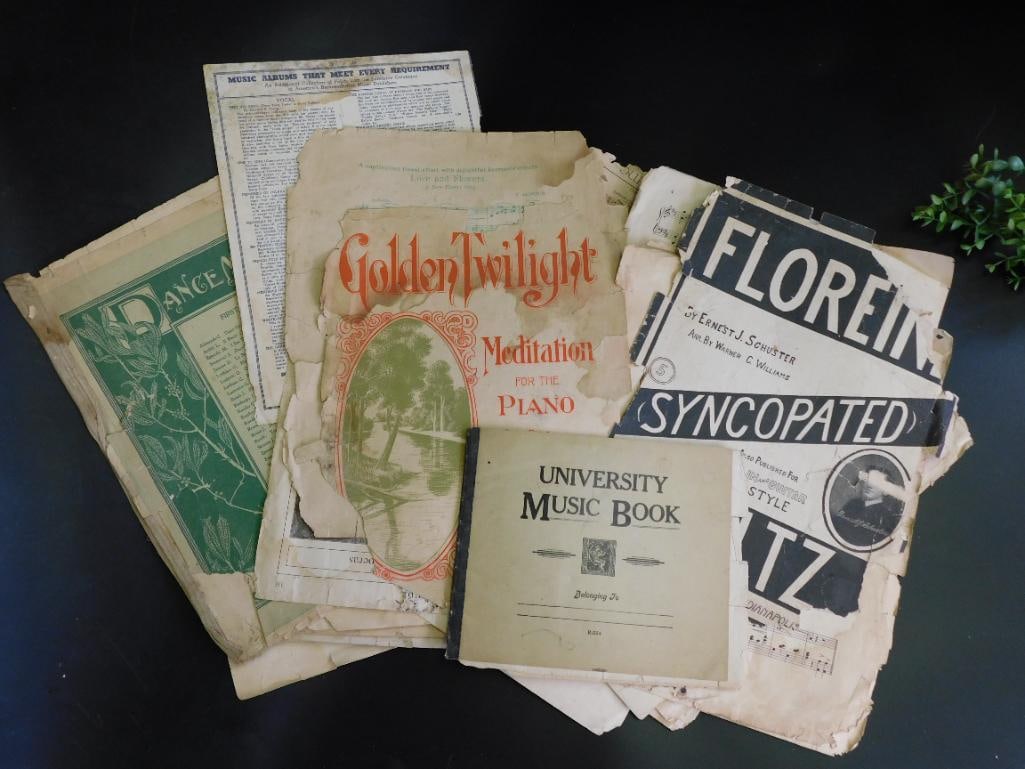 Mixed Antique Music Books Vintage Ephemera: Mixed Antique Music Books Vintage Ephemera
