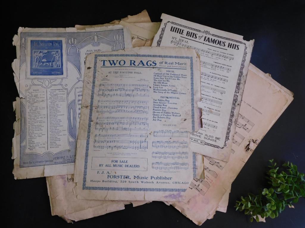 Mixed Antique Music Books Vintage Ephemera: Mixed Antique Music Books Vintage Ephemera