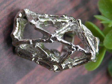 Silver-tone Bamboo Style Ring