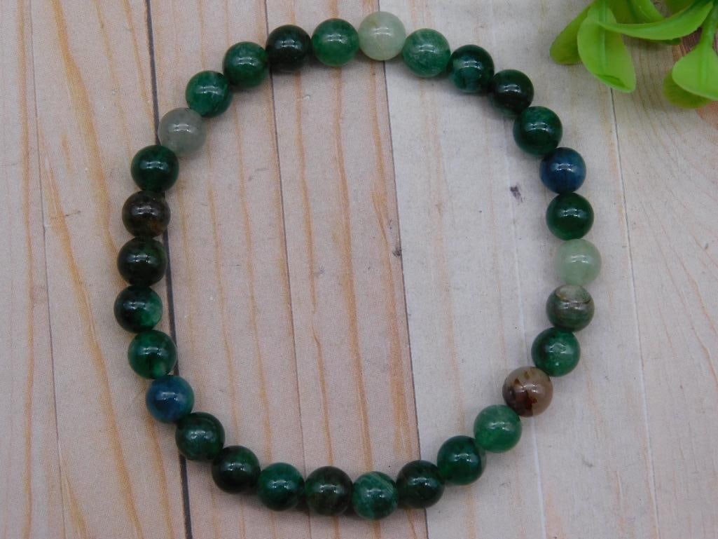 Beaded Stretch Bracelet Rock Stone Lapidary Specimen: Beaded Stretch Bracelet Rock Stone Lapidary Specimen