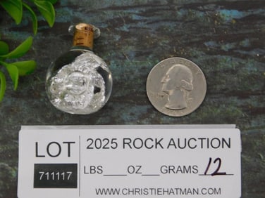 Glass Vial With Cork and Crystalline Contents