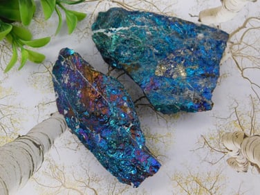 Iridescent Chalcopyrite Rock Specimens, 2 Pieces Rock Stone Lapidary Specimen