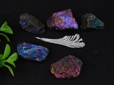 Peacock Ore and Kyanite Rock Stone Lapidary Specimen