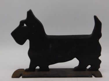 Cast Iron Scotty Dog Door Stopper Vintage Antique