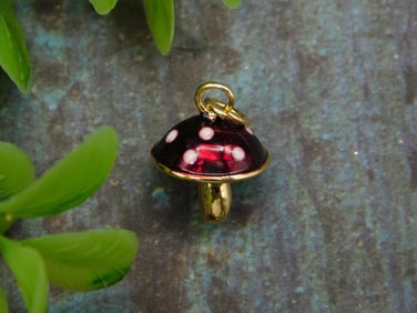 Enamel Mushroom Pendant