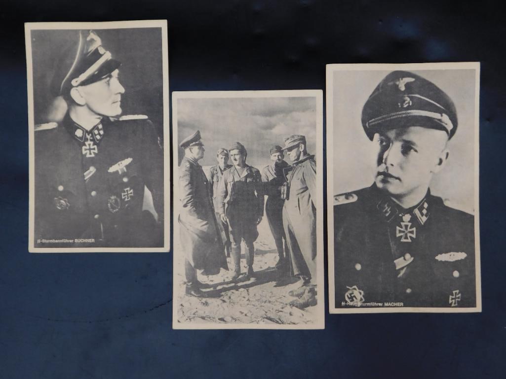 Three Vintage WWII German Postcards: Three Vintage WWII German Postcards