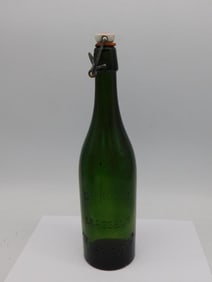 RARE ROELS BEER BOTTLE GREEN GLASS WITH FLIP-TOP CLOSURE VINTAGE ANTIQUE