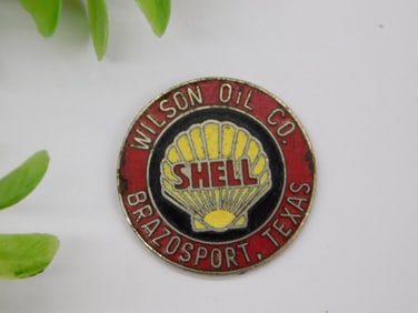 WILSON OIL CO BRAZOSPORT TEXAS METAL CAP VINTAGE ANTIQUE AUTOMOBILIA