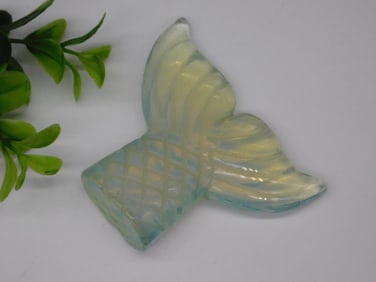CARVED OPALITE MERMAID TAIL ROCK STONE LAPIDARY SPECIMEN