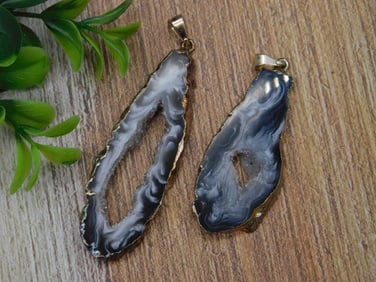GEODE SLICE PENDANTS ROCK STONE LAPIDARY SPECIMEN