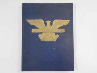 1942 HIS SERVICE RECORD BOOK VINTAGE ANTIQUE