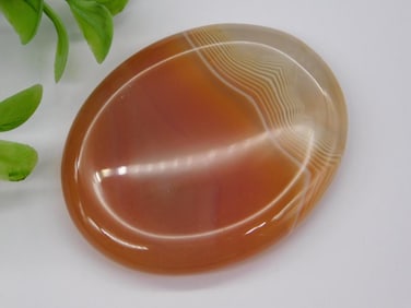 BANDED CARNELIAN WORRY STONE ROCK STONE LAPIDARY SPECIMEN