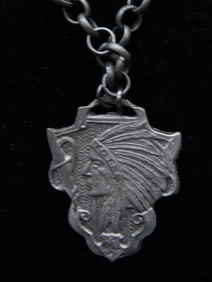 ANTIQUE CHIEF PENDANT ON CHAIN NECKLACE