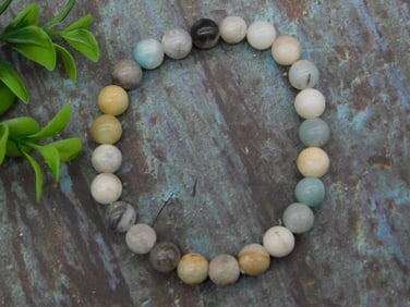 AMAZONITE STONE STRETCH BRACELET ROCK STONE LAPIDARY SPECIMEN