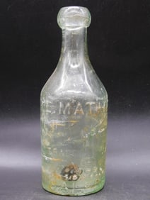 BLOB TOP GREEN GLASS ADVERTISING BOTTLE VINTAGE ANTIQUE
