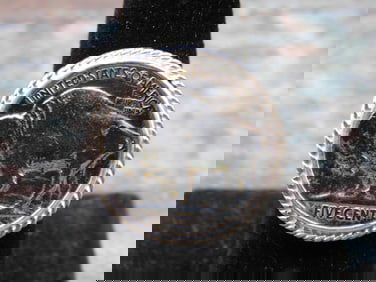 STERLING SILVER BUFFALO NICKEL RING SIZE 8