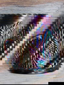 ST CLAIR GLASS COBALT CARNIVAL SWAN TOOTHPICK HOLDER VINTAGE ANTIQUE