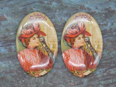 COCA-COLA VINTAGE POCKET MIRRORS LOT OF 2