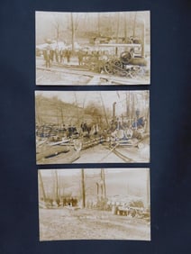 VINTAGE POSTCARDS FEATURING MEN LOADING LUMBER IN LOGGING OPERATION VINTAGE ANTIQUE EPHEMERA