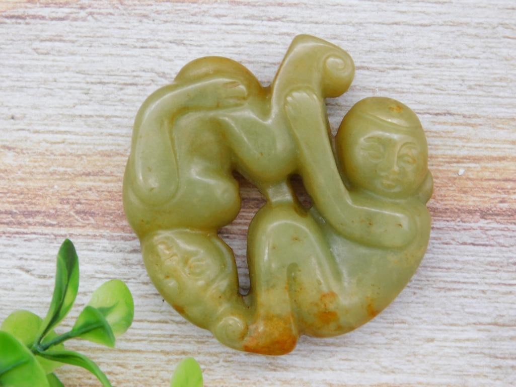 CARVED JADE ROCK STONE LAPIDARY SPECIMEN: CARVED JADE ROCK STONE LAPIDARY SPECIMEN