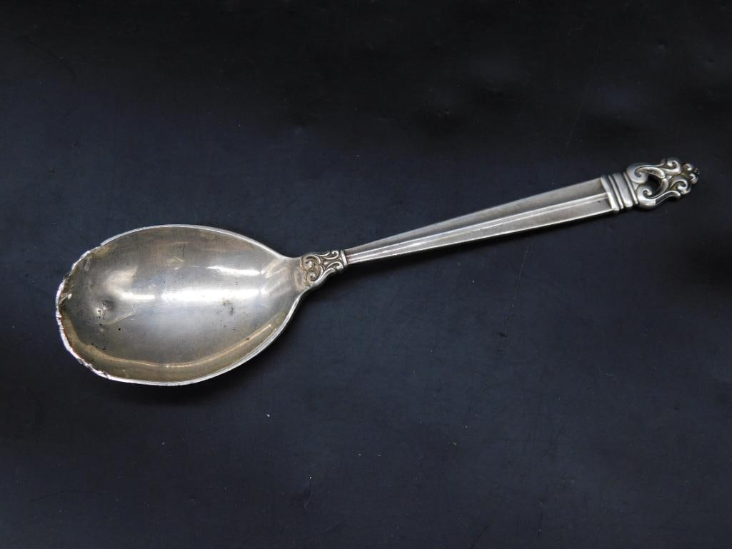 ROYAL DANISH INTERNATIONAL STERLING SILVER SERVING SPOON VINTAGE ANTIQUE: ROYAL DANISH INTERNATIONAL STERLING SILVER SERVING SPOON VINTAGE ANTIQUE