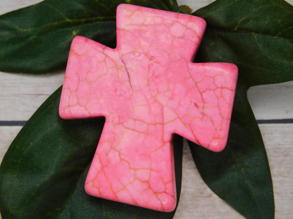 TURQUENITE CROSS ROCK STONE LAPIDARY SPECIMEN: TURQUENITE CROSS ROCK STONE LAPIDARY SPECIMEN