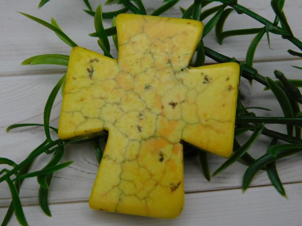 TURQUENITE CROSS ROCK STONE LAPIDARY SPECIMEN: TURQUENITE CROSS ROCK STONE LAPIDARY SPECIMEN