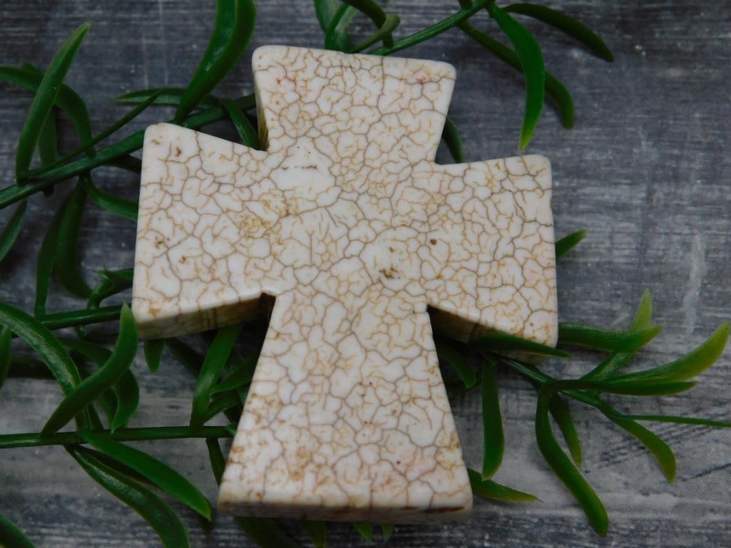 TURQUENITE CROSS ROCK STONE LAPIDARY SPECIMEN: TURQUENITE CROSS ROCK STONE LAPIDARY SPECIMEN