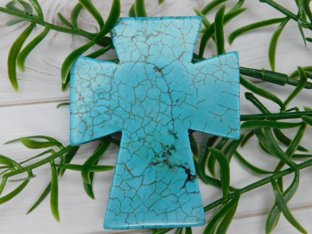 TURQUENITE CROSS ROCK STONE LAPIDARY SPECIMEN: TURQUENITE CROSS ROCK STONE LAPIDARY SPECIMEN