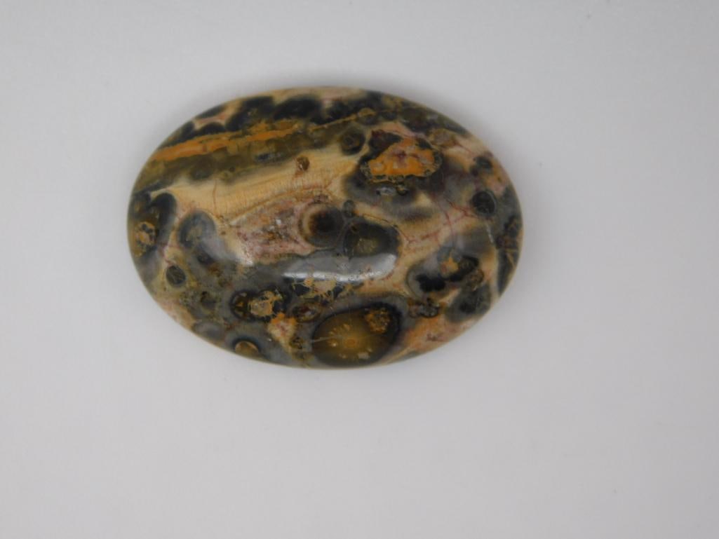 LEOPARD SKIN JASPER CABOCHON ROCK STONE LAPIDARY SPECIMEN: LEOPARD SKIN JASPER CABOCHON ROCK STONE LAPIDARY SPECIMEN
