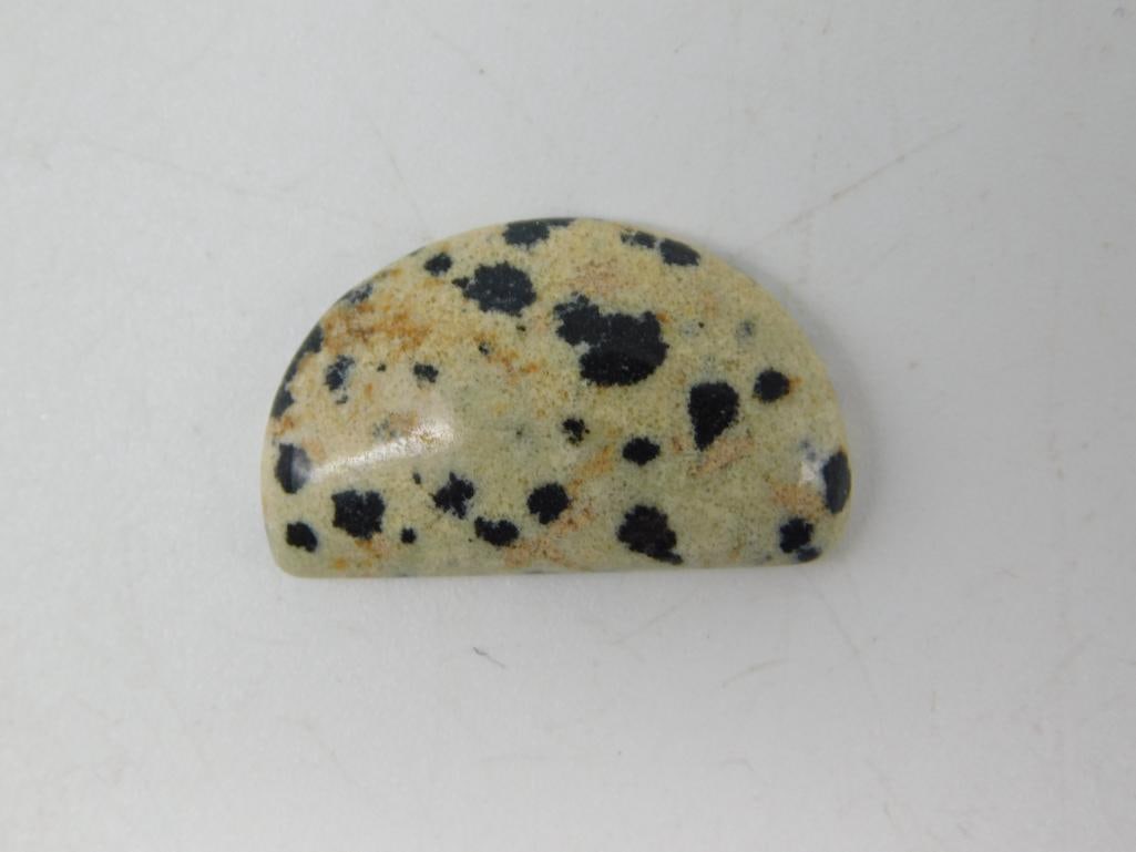 DALMATION JASPER CABOCHON ROCK STONE LAPIDARY SPECIMEN: DALMATION JASPER CABOCHON ROCK STONE LAPIDARY SPECIMEN