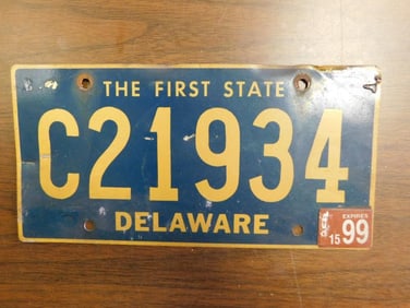 Vintage Antique License Plate US Delaware Collectible 231
