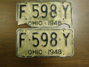 Vintage Antiques License Plates 1948 US Ohio Collectible 243