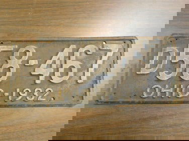 Vintage Antique License Plate 1932 US Ohio Collectible 252