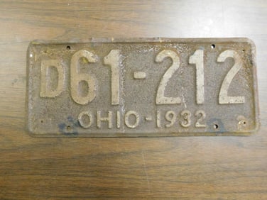 Vintage Antique License Plate 1932 US Ohio Collectible 263