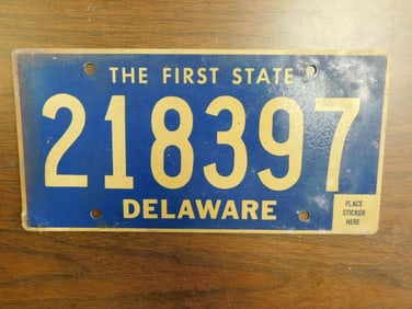 Vintage Antique License Plate US Delaware Collectible 270