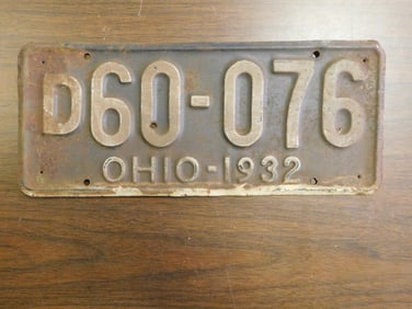 Vintage Antique License Plate 1932 US Ohio Collectible 271