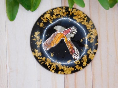 GOLD FLECKED EAGLE CABOCHON ROCK STONE LAPIDARY SPECIMEN