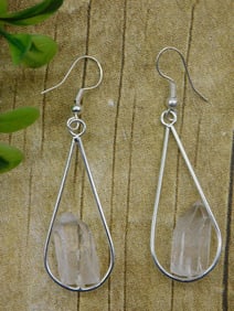 QUARTZ EARRINGS ROCK STONE LAPIDARY SPECIMEN