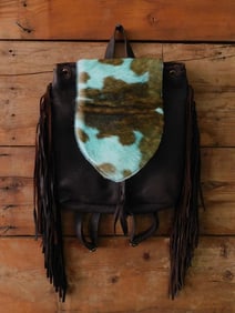 AMERICAN DARLING CONCEALED CARRY LEATHER CROSSBODY FRINGE BAG BACKPACK STYLE