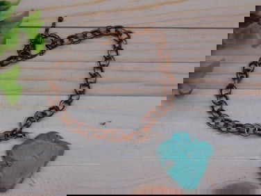 STONE PENDANT ON CHAIN NECKLACE ROCK STONE LAPIDARY SPECIMEN