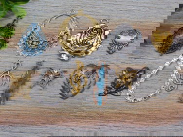 MIXED PENDANT LOT ROCK STONE LAPIDARY SPECIMEN