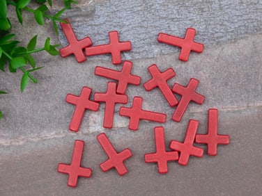 STONE CROSS BEADS ROCK STONE LAPIDARY SPECIMEN