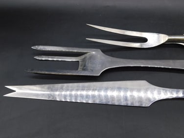 ANTLER HANDLED UTENSILS VINTAGE ANTIQUE