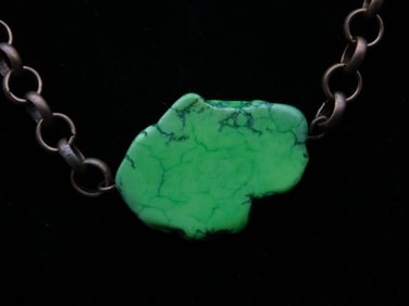 IMPRESSION JASPER PENDANT ON CHAIN NECKLACE