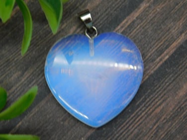 OPALITE HEART PENDANT ROCK STONE LAPIDARY SPECIMEN