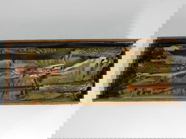 WILL & FINCK ANGLER HANDLED CARVING SET WITH STAG ANGLER HANDLES GOLD RUSH ERA OLD SF CAL WITH