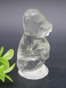 ALLEY AGATE SCOTTY DOG PRESSED GLASS VINTAGE ANTIQUE