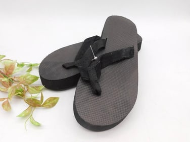 Black Sandals with Metal Studded Soles